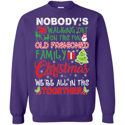 Christmas T-shirt We_re All In This Together Purple