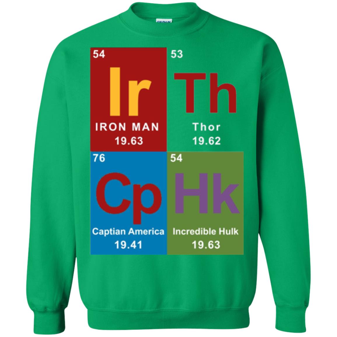 Marvel Avengers Periodic Table Elements T-shirt Irish Green