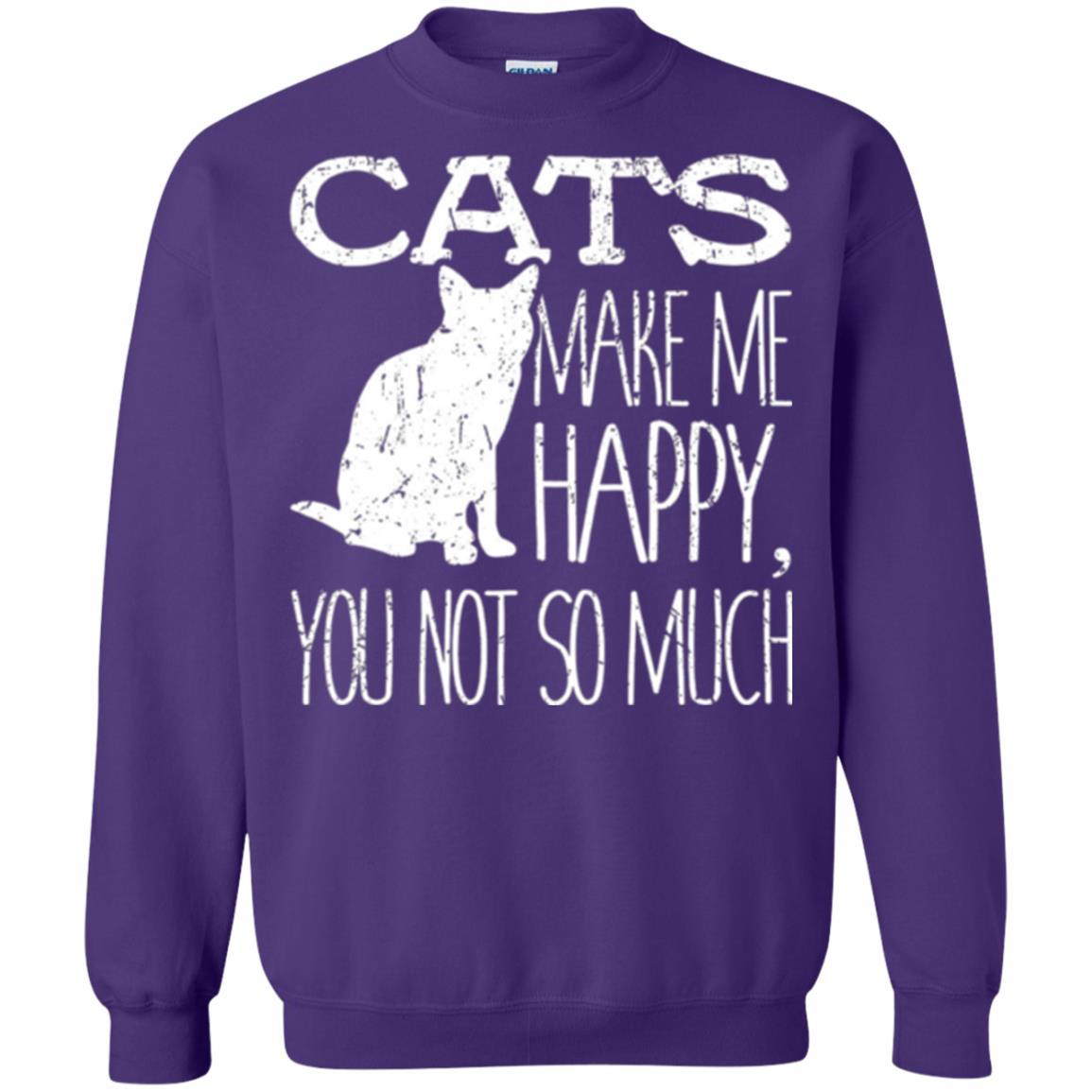 Cat Lover T-shirt Cats Make Me Happy You Not So Much Purple