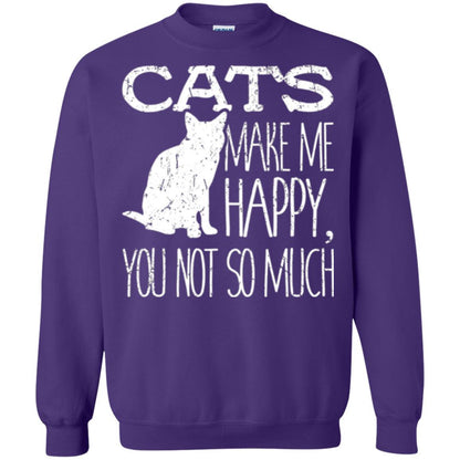 Cat Lover T-shirt Cats Make Me Happy You Not So Much Purple