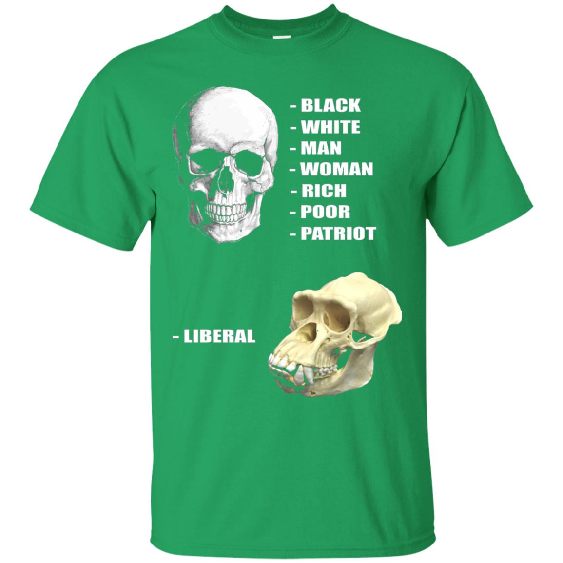 Funny Cool Skulls T-shirt Modern America Patriot Liberal Irish Green