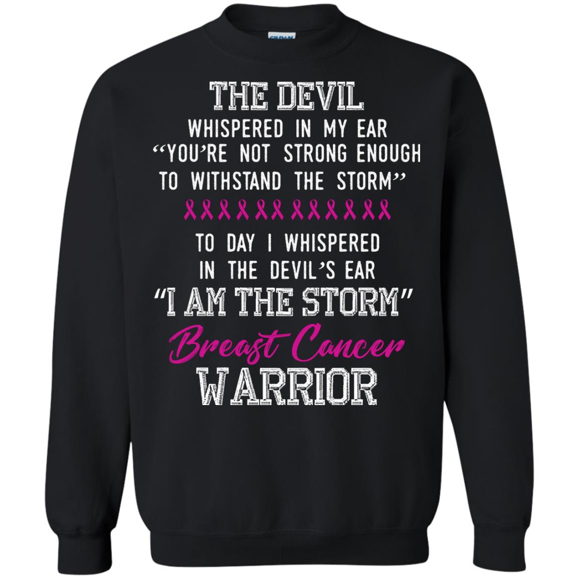 Breast Cancer Warrior T-shirt I Am The Storm Breast Cancer Warrior With Pink Ribbons Black