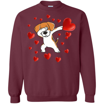 Valentines Day T-shirt Dabbing Dog Maroon