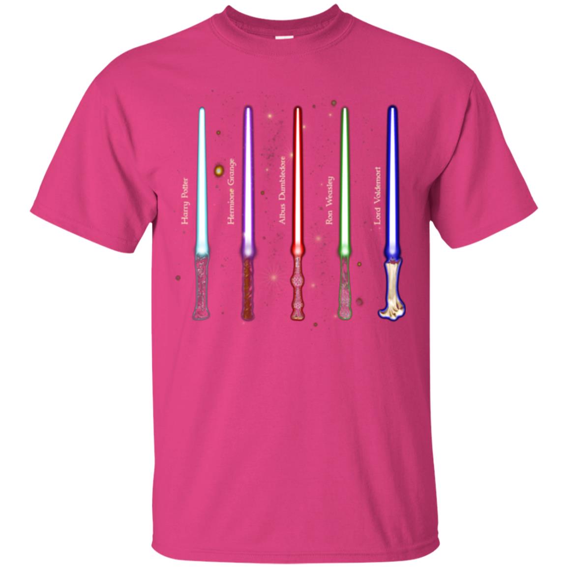 Harry Potter Lightsaber Wands Movie Fan T-shirt Heliconia