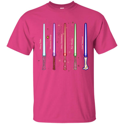 Harry Potter Lightsaber Wands Movie Fan T-shirt Heliconia