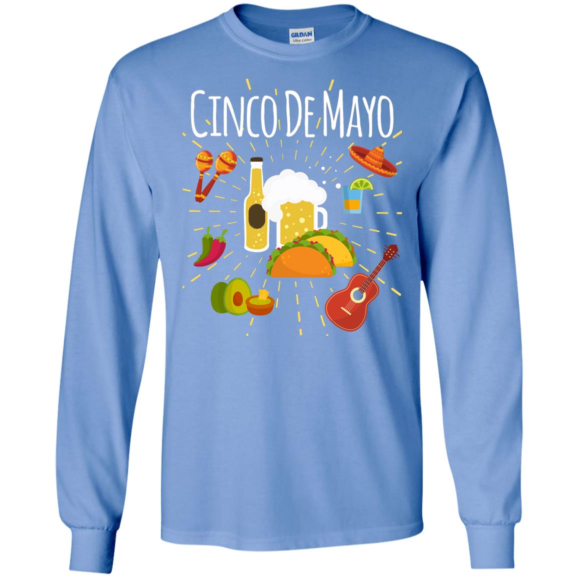 Cinco De Mayo Beer Tacos Guitar Mexico Shirt Carolina Blue