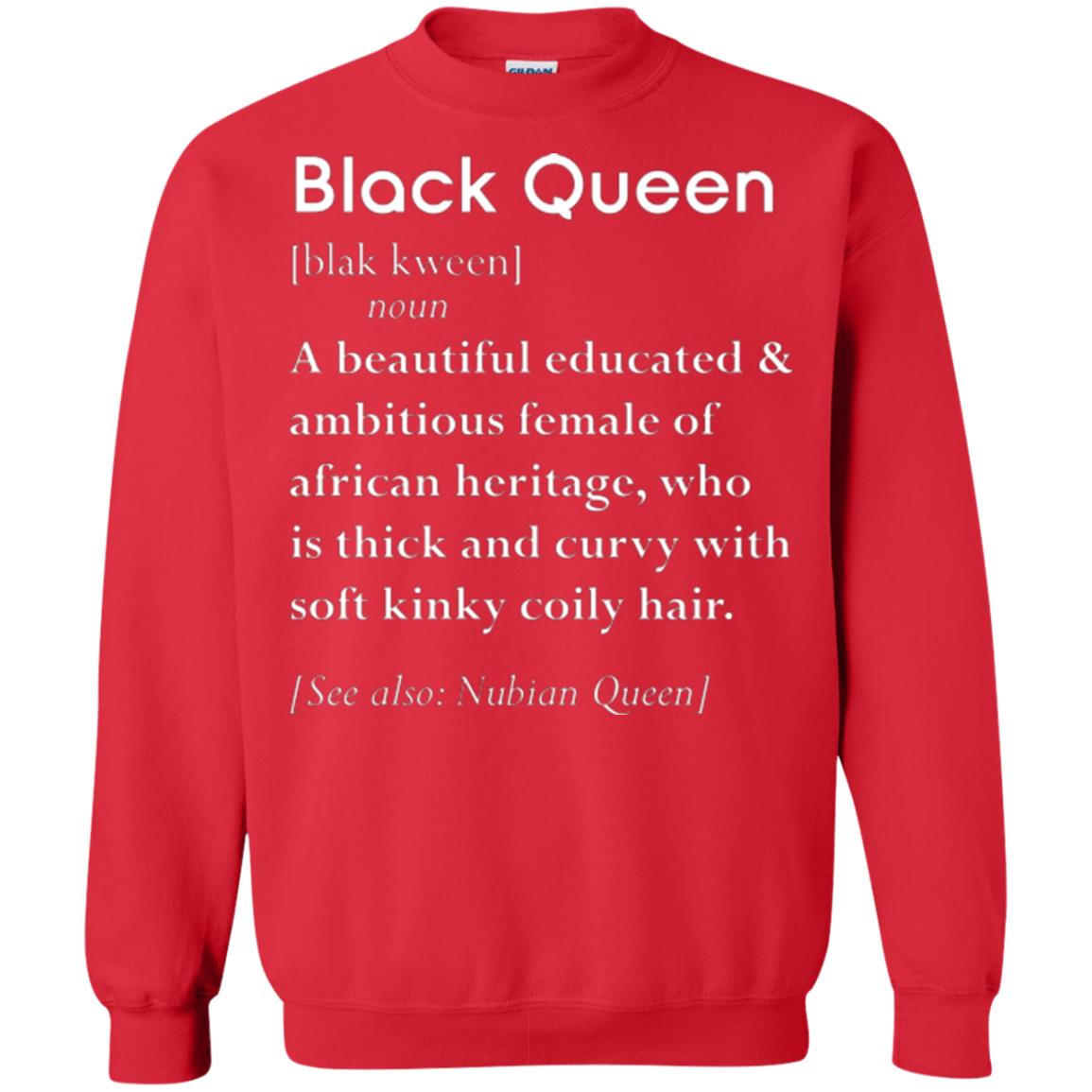 Nubian Queen T-shirt Black Queen Definition Red