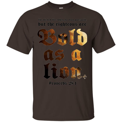Christian T-shirt Bold As A Lion Dark Chocolate