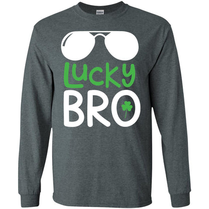 Lucky Bro St. Patrick_s Day T-shirt Dark Heather