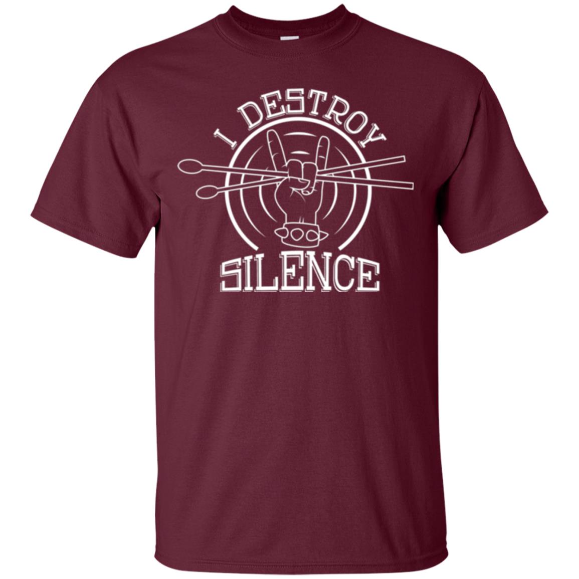 Drummer T-shirt I Destroy Silence Maroon
