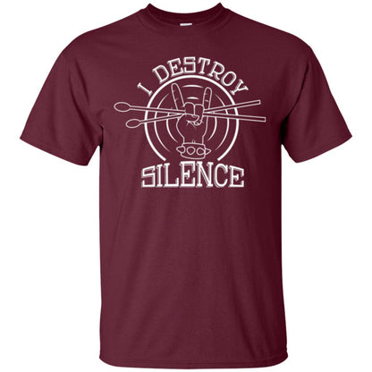 Drummer T-shirt I Destroy Silence Maroon