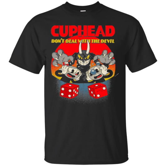 Gamer T-shirt Cuphead Don_t Deal With The Devil Black