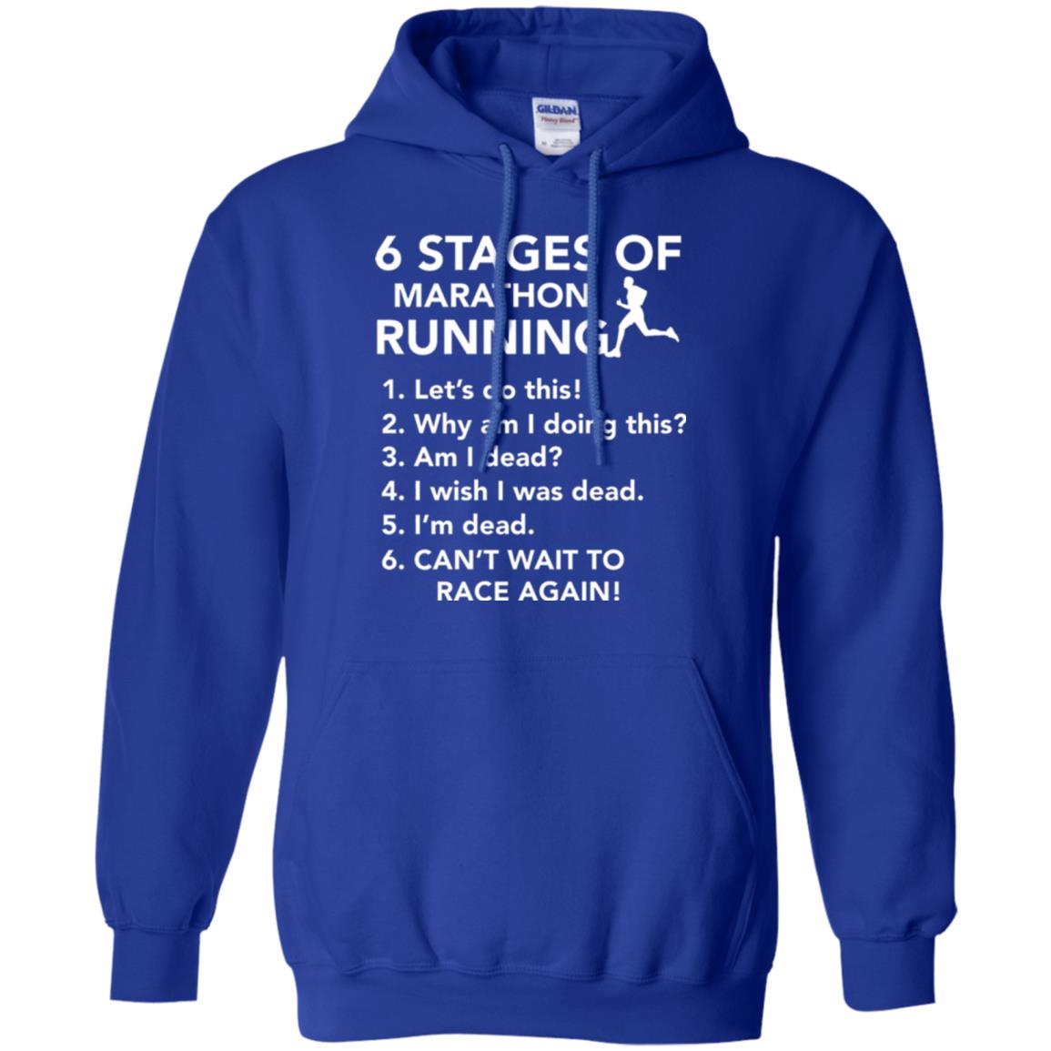 Runner T-shirt 6 Stages Of Marathon Running Royal