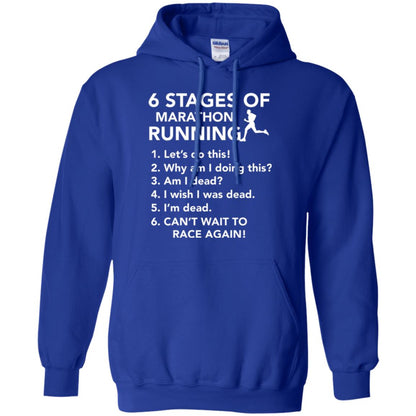 Runner T-shirt 6 Stages Of Marathon Running Royal
