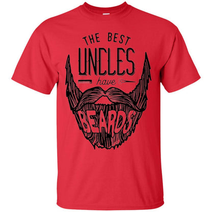 Funny Uncle T-shirt The Best Uncles Have Beards Red