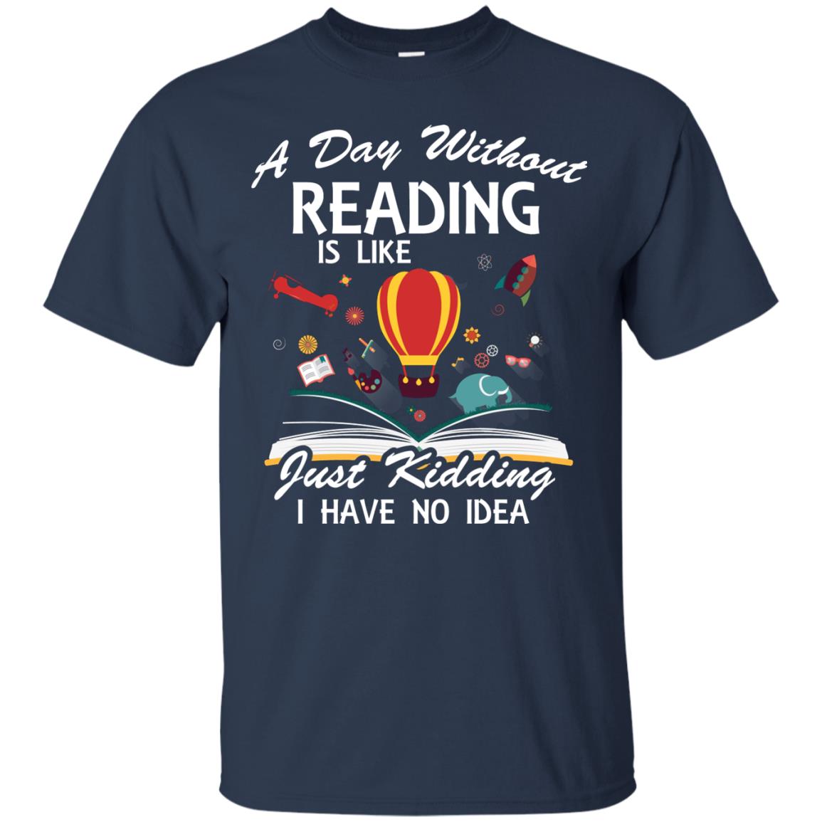 A Day Without Reading Is Like Bookworm T-shirt Navy