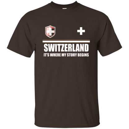Swiss T-shirt Switzerland Flag T-shirt Dark Chocolate