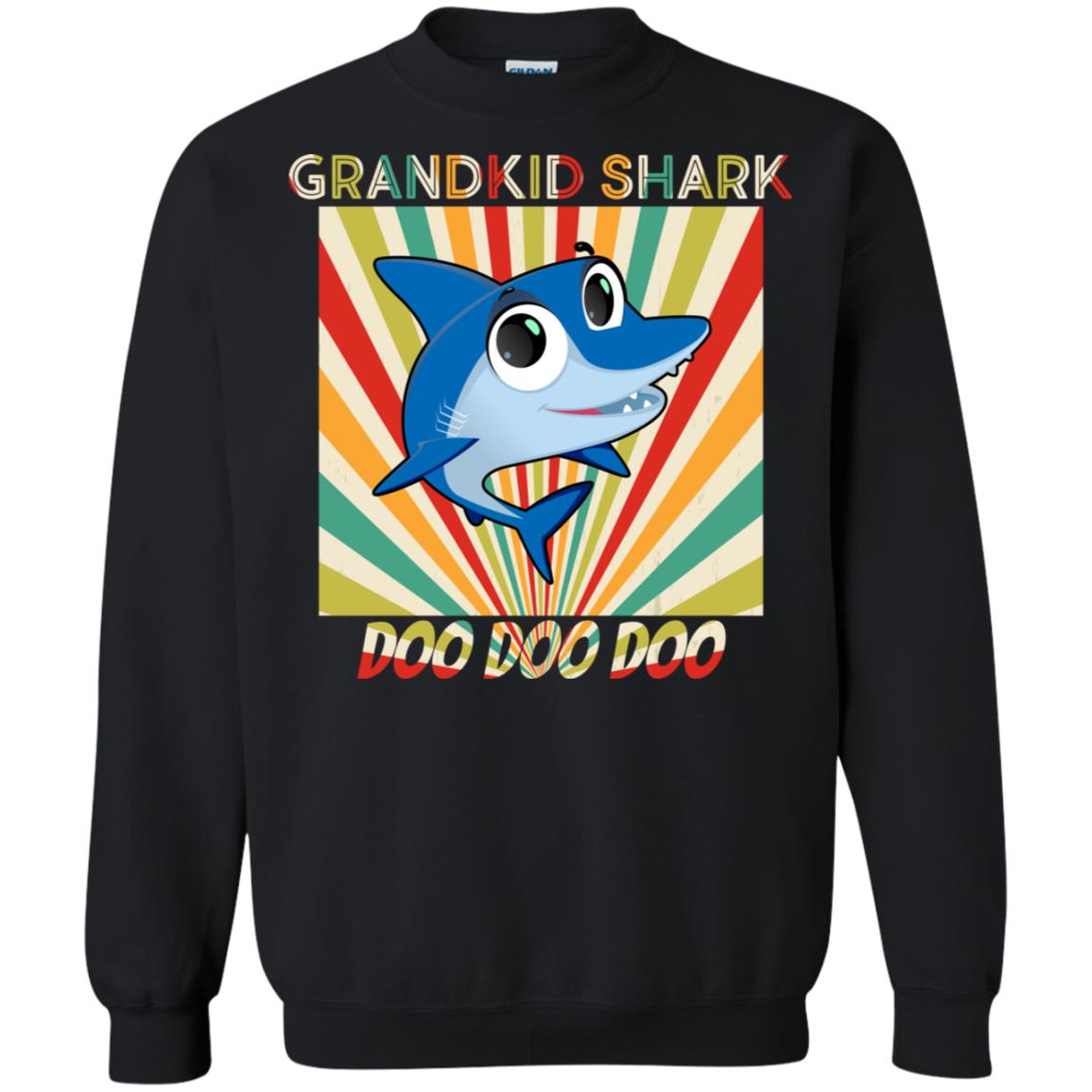 Grandkids Shark Doo Doo Doo Family Shark Gift Shirt Black