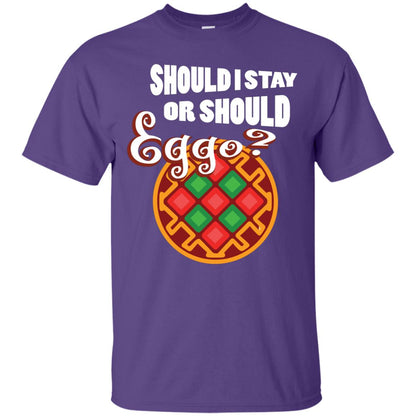 Waffle Lover T-shirt Should I Stay Or Should Eggo Purple