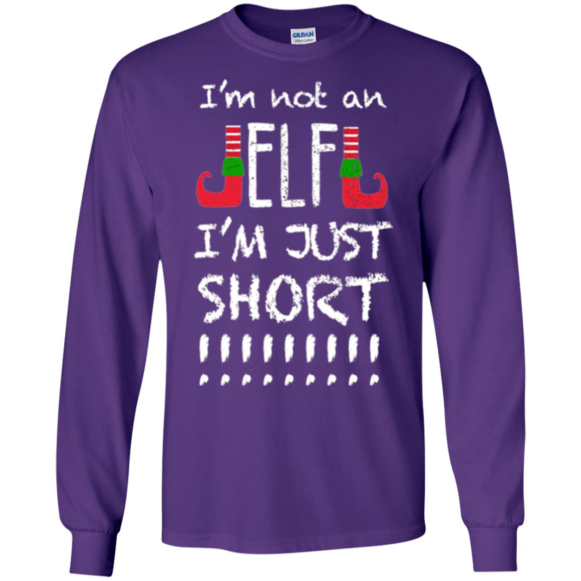 Christmas T-shirt I_m Not An Elf I_m Just Short Purple