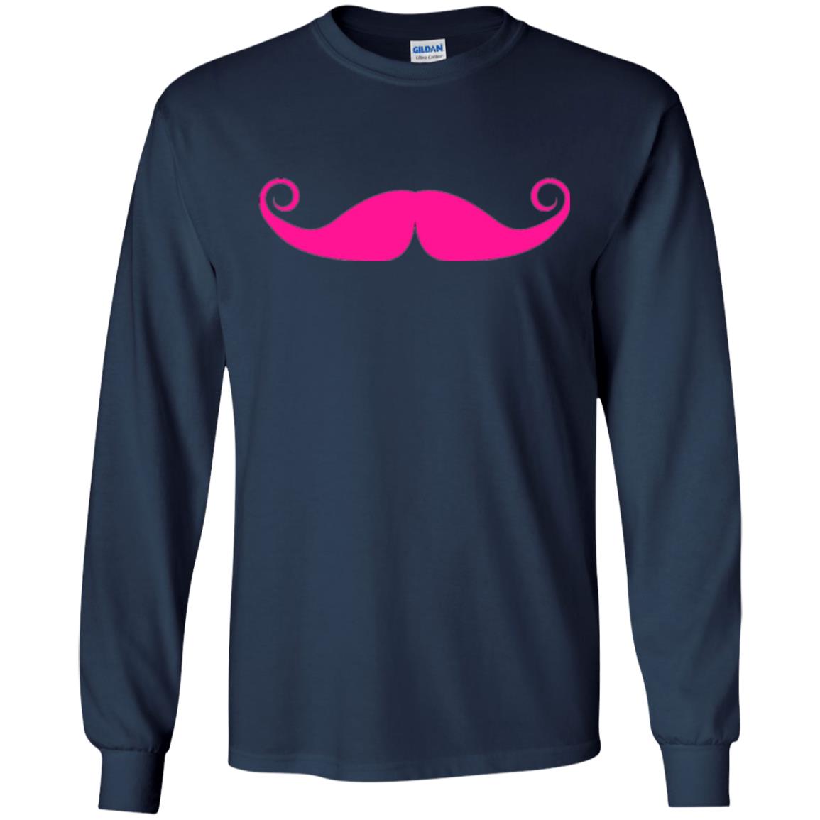 Pink Mustache T-shirt Funny Gift For Men Navy