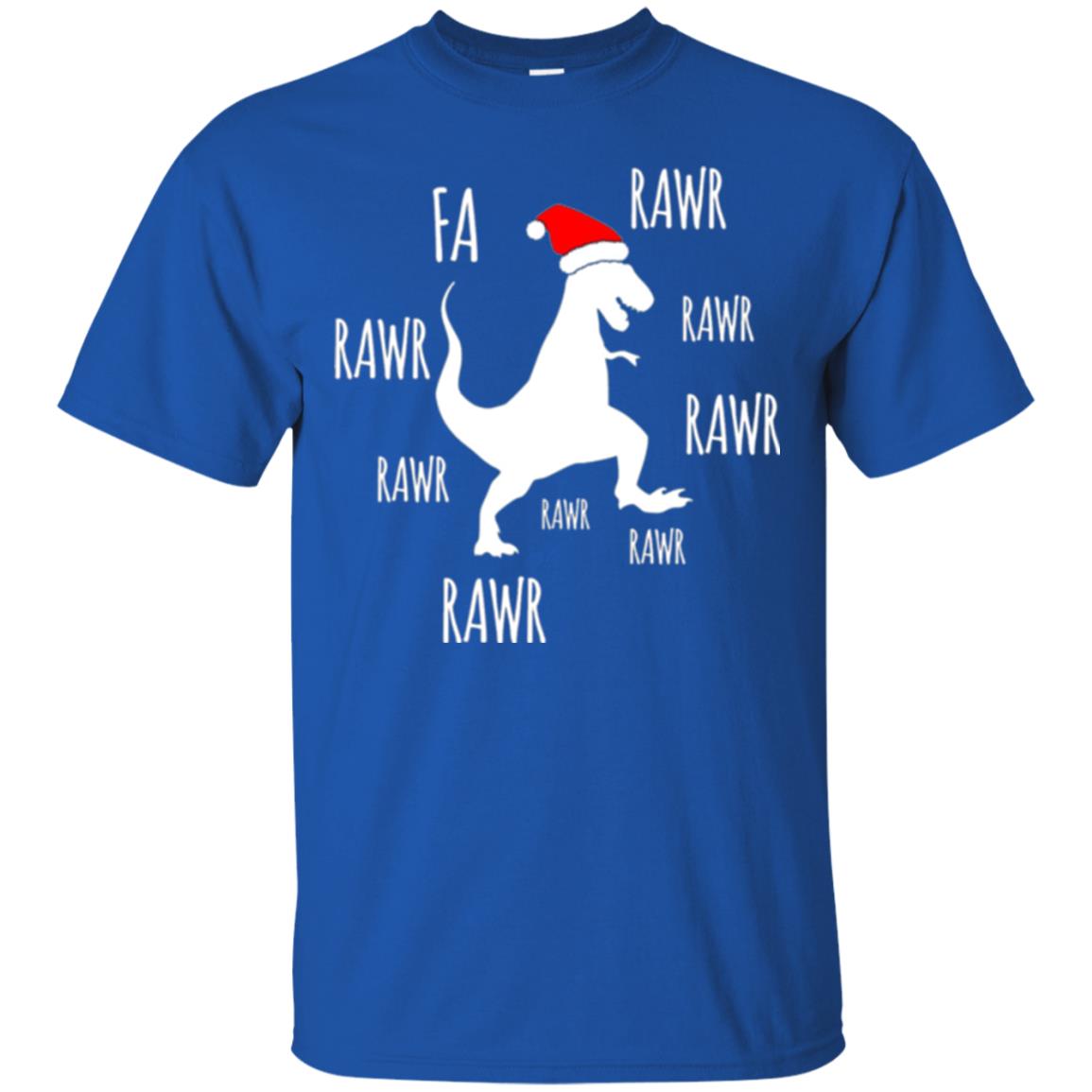 Christmas T-shirt Fa Rawr Rawr Funny T-rex Dinosaur Royal