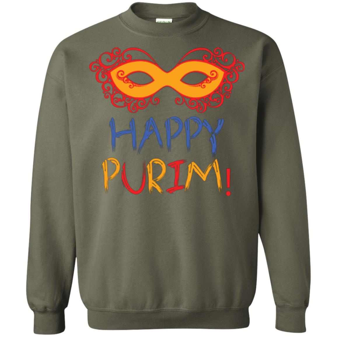 Purim Day T-shirt Happy Purim Military Green