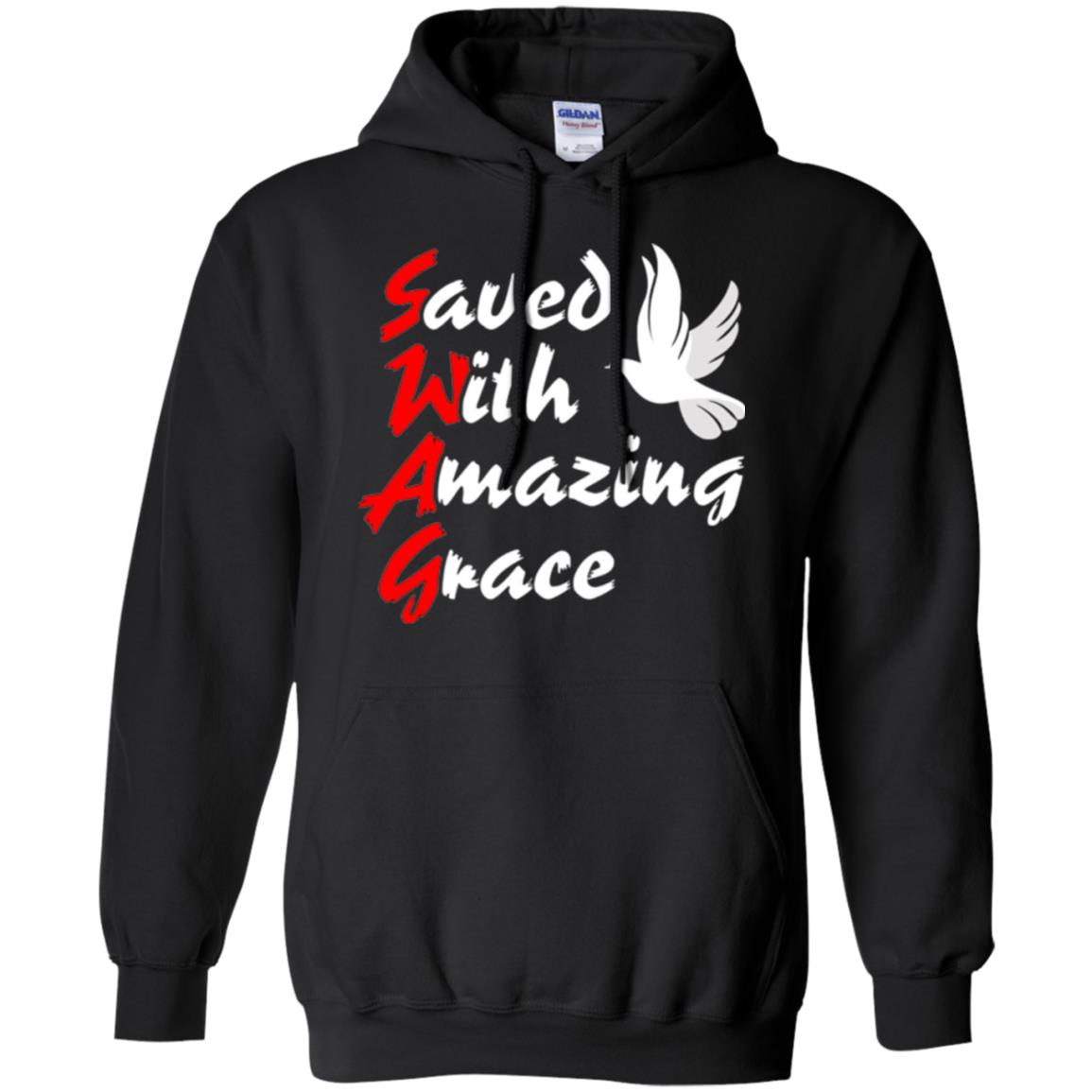 Swag T-shirt Saved With Amazing Grace Black