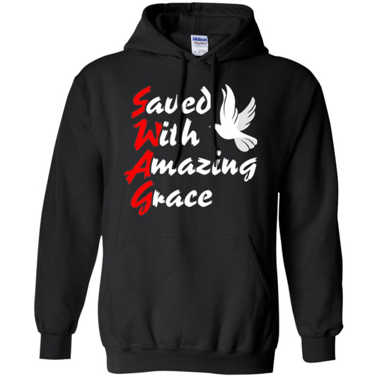 Swag T-shirt Saved With Amazing Grace Black