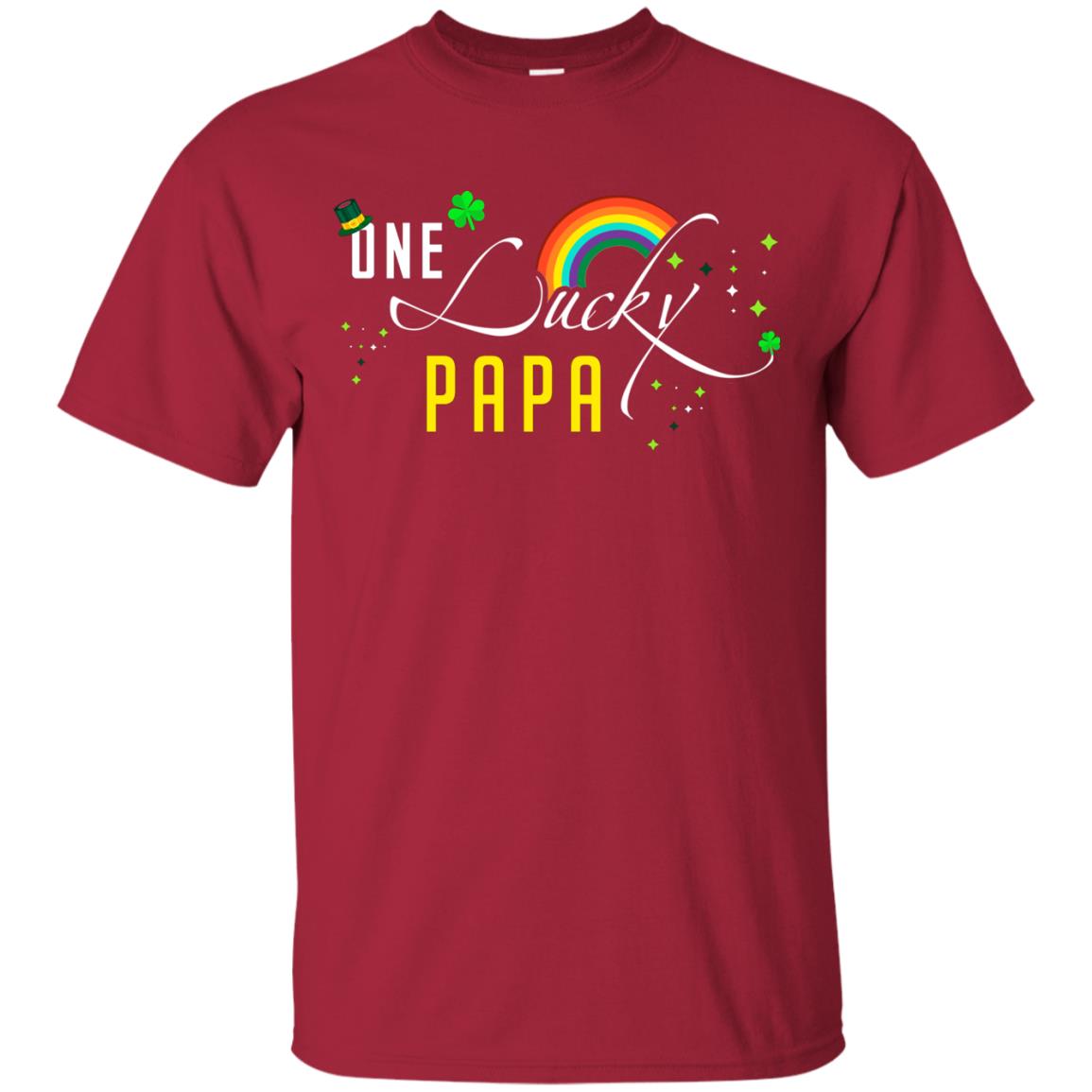One Lucky Papa St. Patrick_s Day T-shirt Cardinal