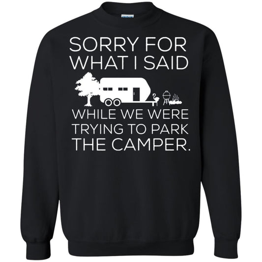 Camping T-shirt We Were Trying To Park The Camper Black