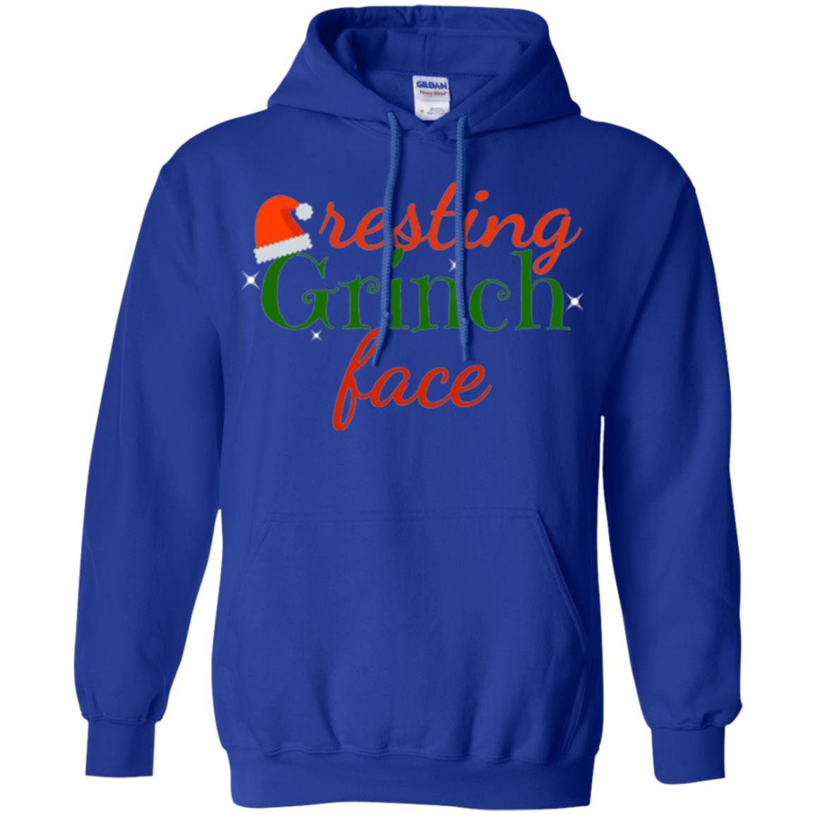 Funny Christmas T-shirt Resting Grinch Face Royal