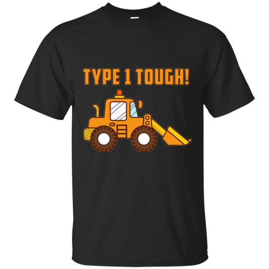 Type 1 Tough Bulldozer Diabetic Diabetes T-shirt Black