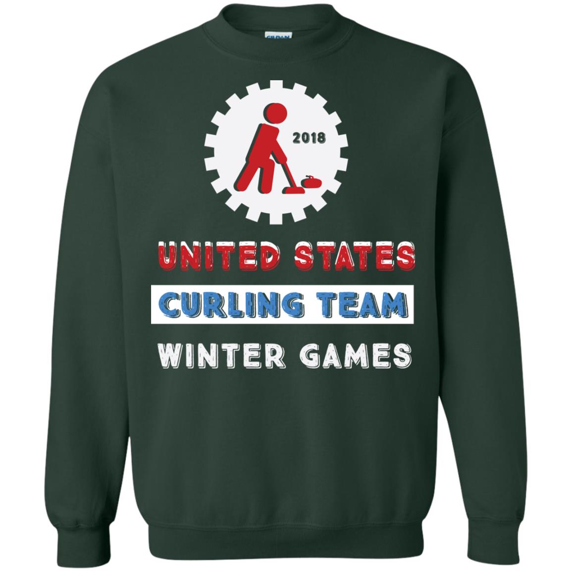 United States Curling Team Winter Games Curling Lover T-shirt Forest Green
