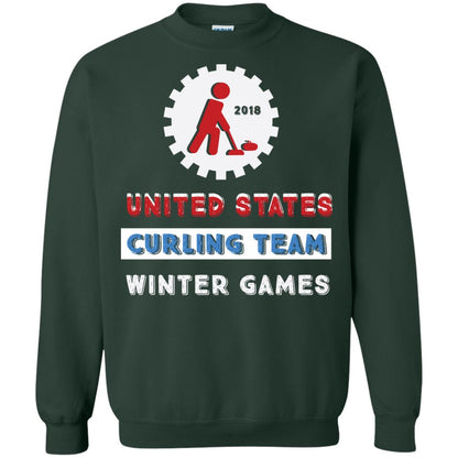 United States Curling Team Winter Games Curling Lover T-shirt Forest Green