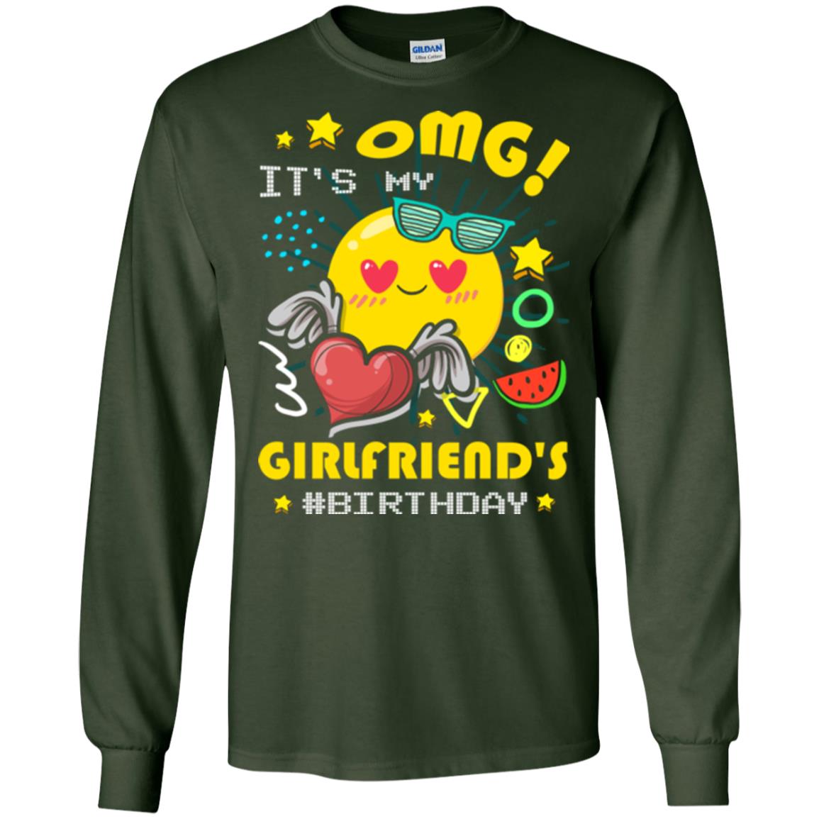 Boyfriend T-shirt Omg It's My Girlfriend's #birthday Forest Green