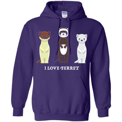 Ferret T-shirt I Love Ferret Purple