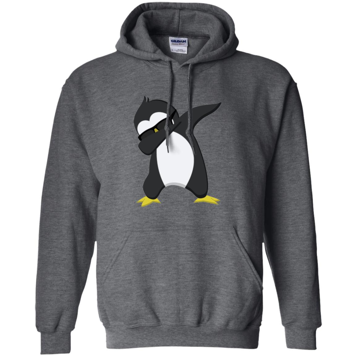 Chirstmas T-shirt Dabbing Penguin Dark Heather