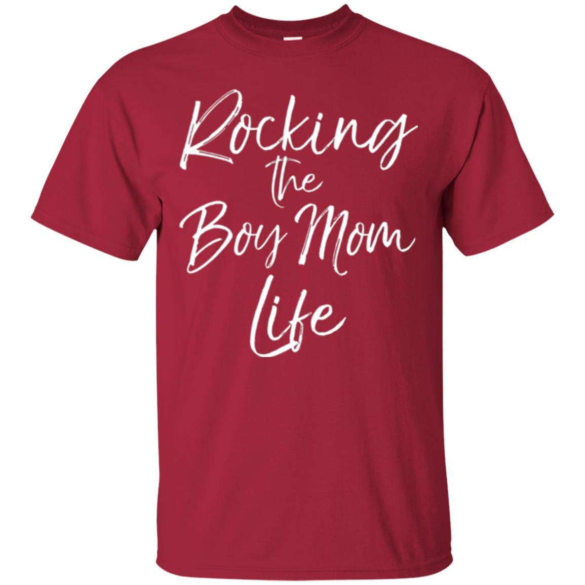 Mommy T-shirt Rocking The Boy Mom Life Cardinal