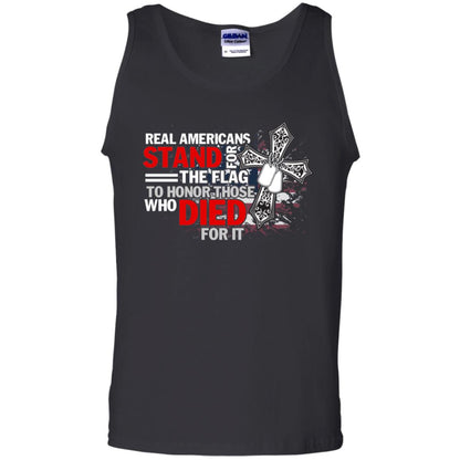 Real Americans Stand For The Flag To Honor Those Who Died For It Veteran Shirt Black