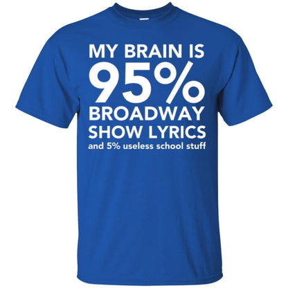 Musical T-shirt My Brain Is 95_ Broadway Show Lyrics And 5_ Useless School Stuff Royal
