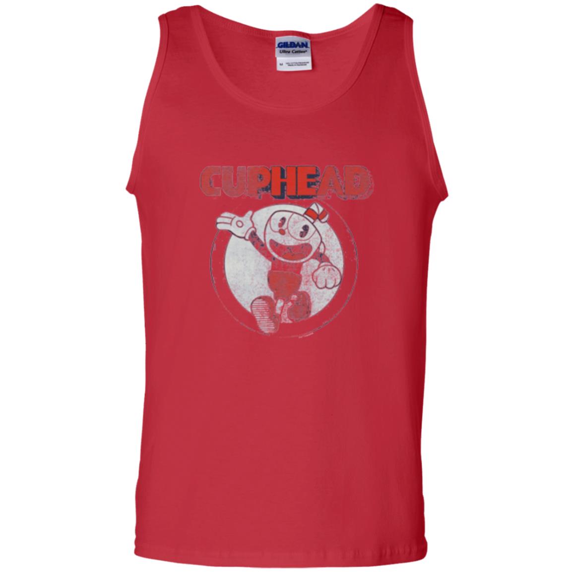 Cuphead T-shirt Cuphead Waving Circle Portrait Red