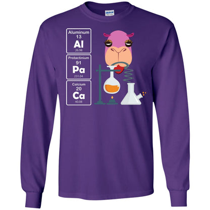 Al-pa-ca Funny Element Chemistry Alpaca Lover Shirt Purple