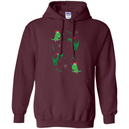 Funny Christmas T-shirt Merry Christmas Dinosaur Maroon