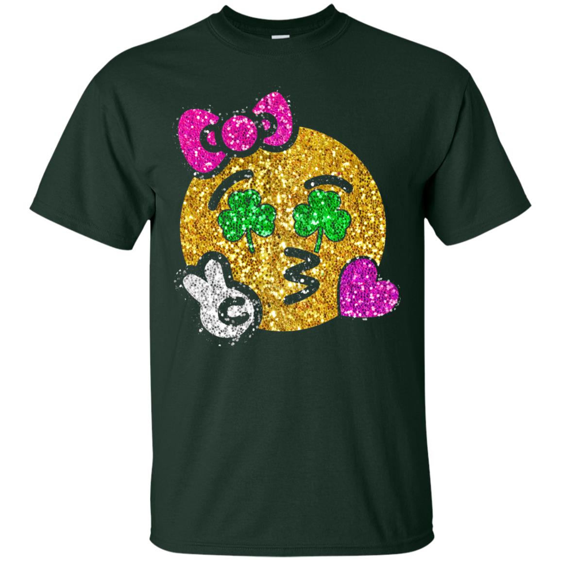 Emoji Kiss Heart Princess St. Patrick_s Day T-shirt Forest