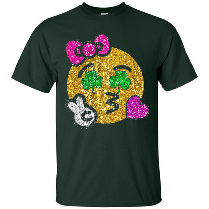 Emoji Kiss Heart Princess St. Patrick_s Day T-shirt Forest