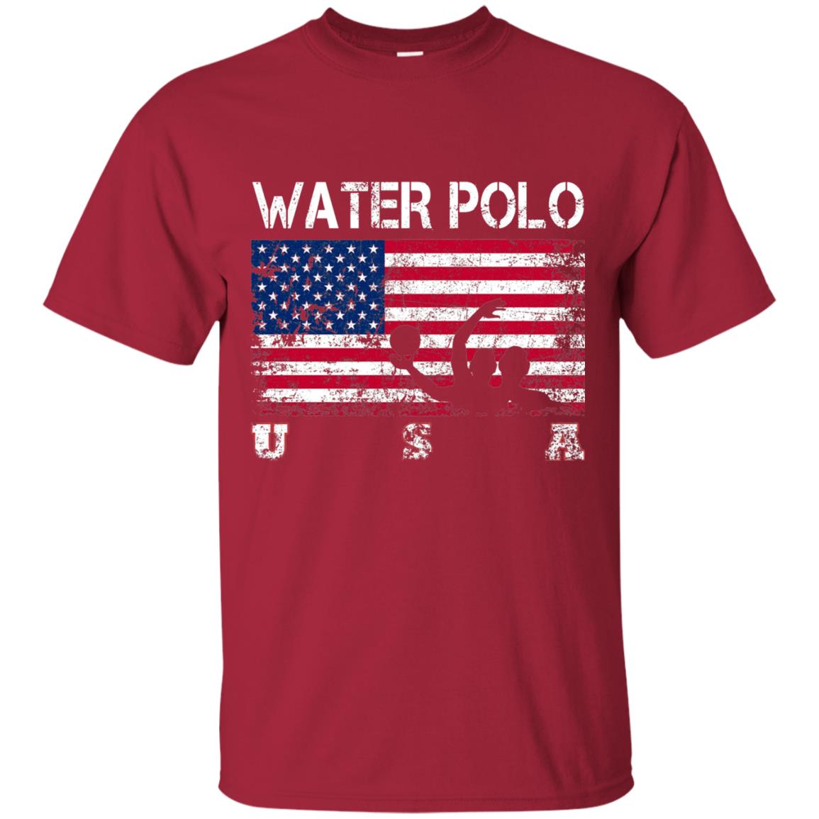 Water Polo Team American Flag Water Polo T-shirt Cardinal