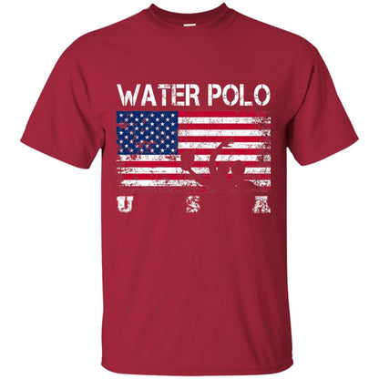 Water Polo Team American Flag Water Polo T-shirt Cardinal