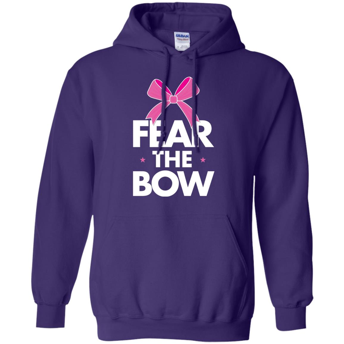 Fear The Bow Big Pink Bow Cheerleader Apparel Shirt Purple