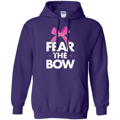 Fear The Bow Big Pink Bow Cheerleader Apparel Shirt Purple